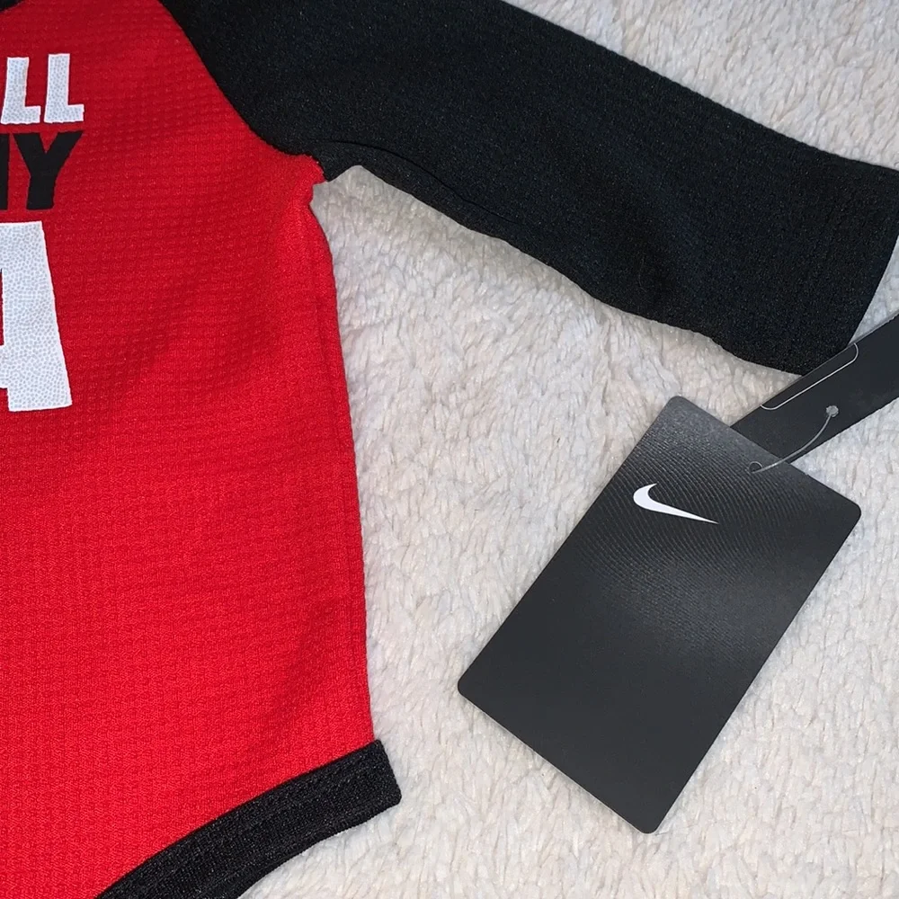 NWT Nike Baby 6M Bodysuit Onesie Football Red Black